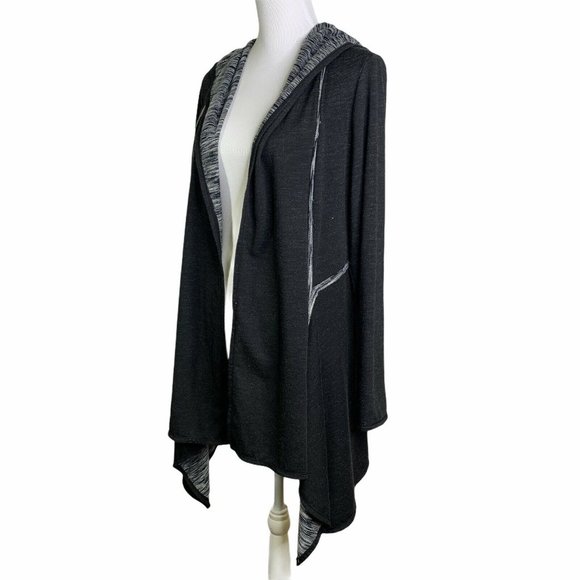 Max Studio Space Dye Open Front Hooded Cardigan - Picture 6 of 10